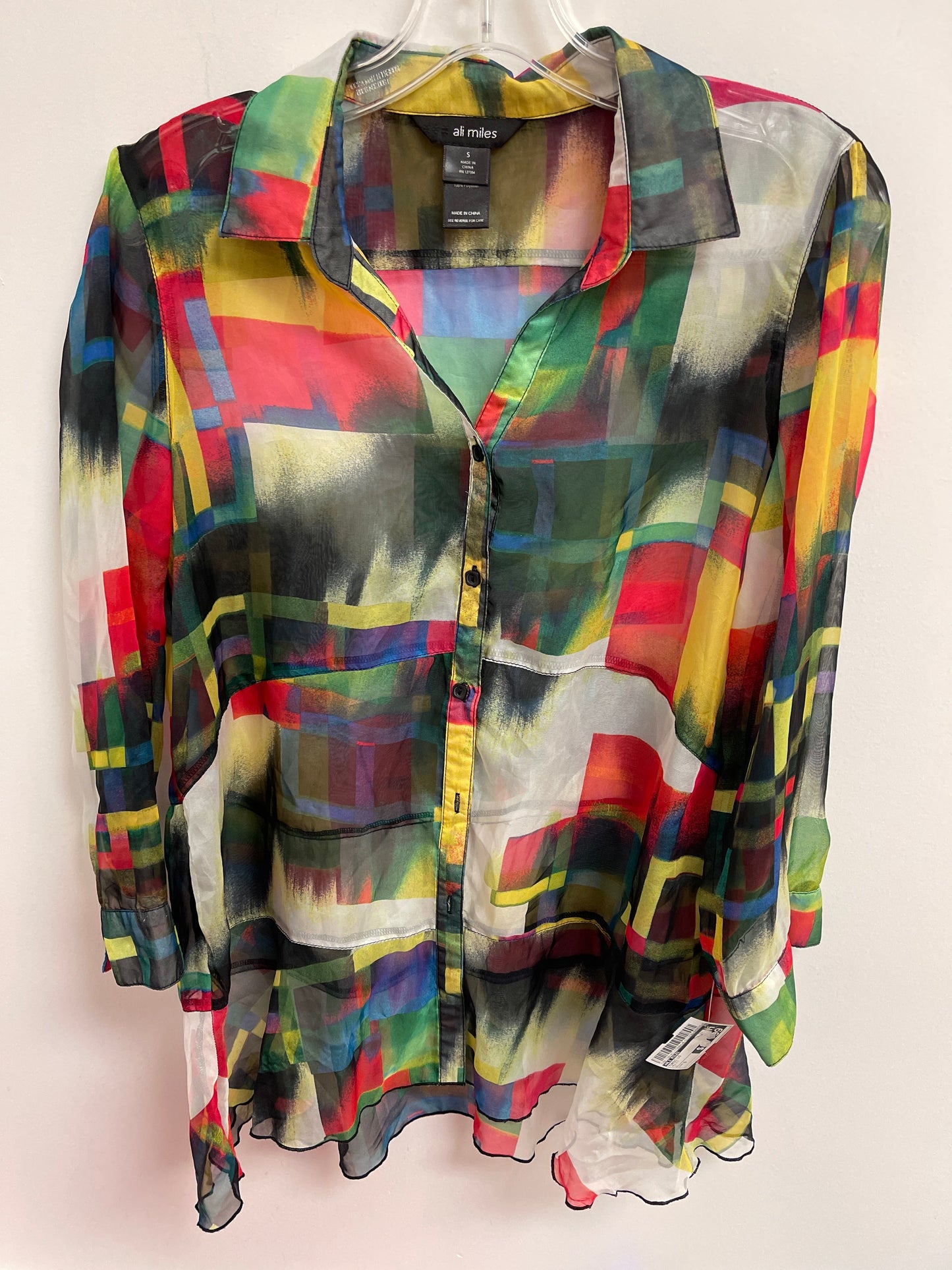 Tunic Long Sleeve By Ali Miles In Multi-colored, Size: S