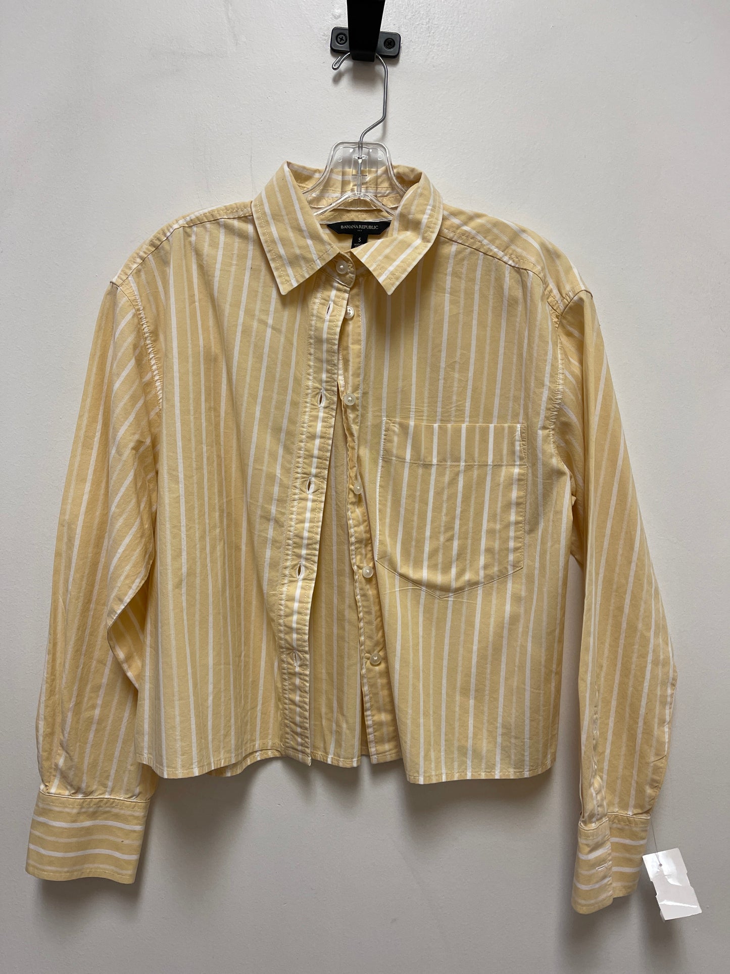 Blouse Long Sleeve By Banana Republic In Yellow, Size: S