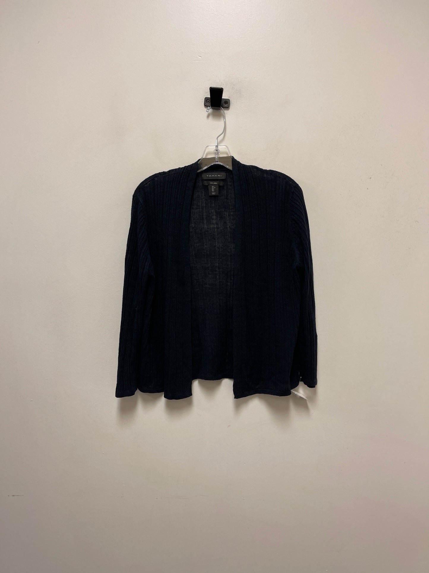 Sweater Cardigan By Tahari By Arthur Levine In Navy, Size: L