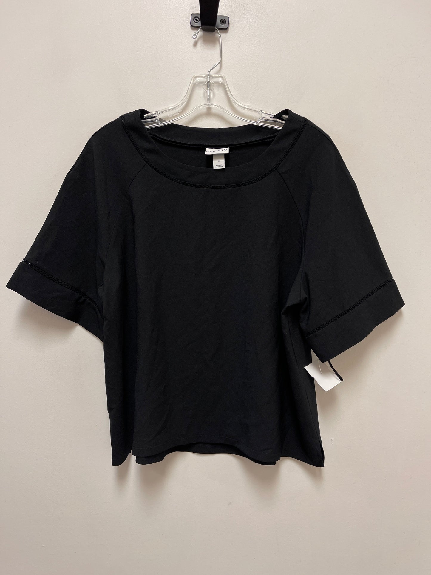 Top Short Sleeve By Ava & Viv In Black, Size: Xl