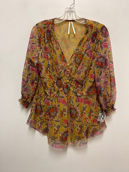 Tunic Long Sleeve By Anthropologie In Yellow, Size: S