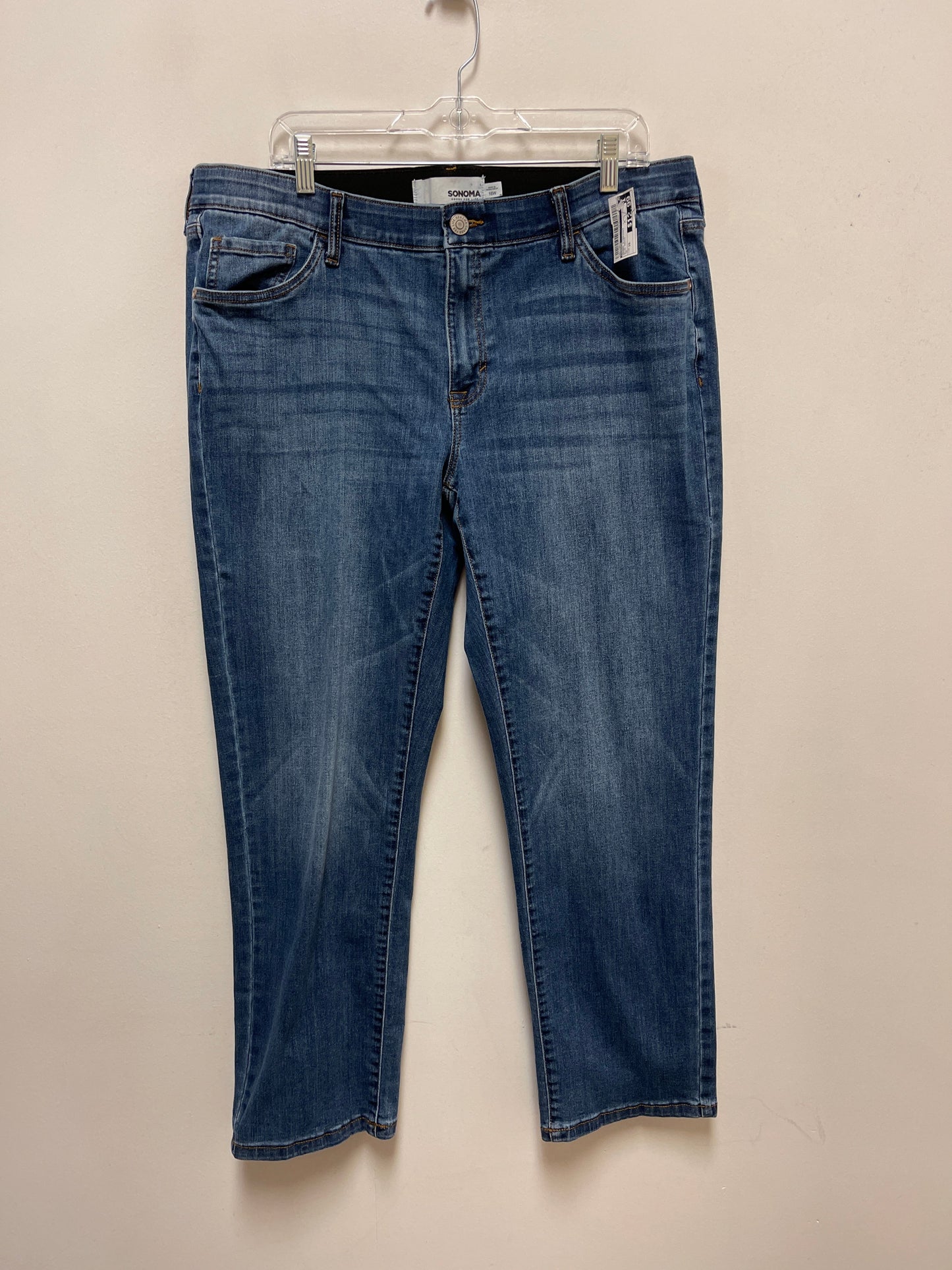 Jeans Straight By Sonoma In Blue Denim, Size: 16