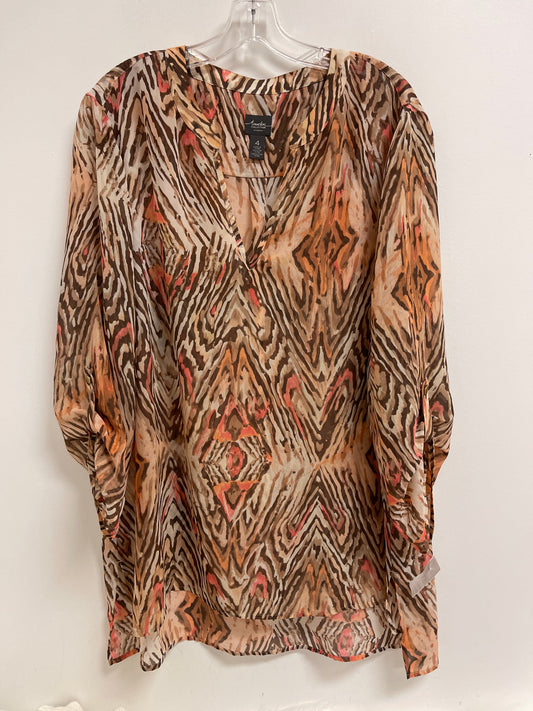 Tunic Long Sleeve By Chicos In Brown, Size: 2x