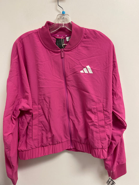 Athletic Jacket By Adidas In Pink, Size: S