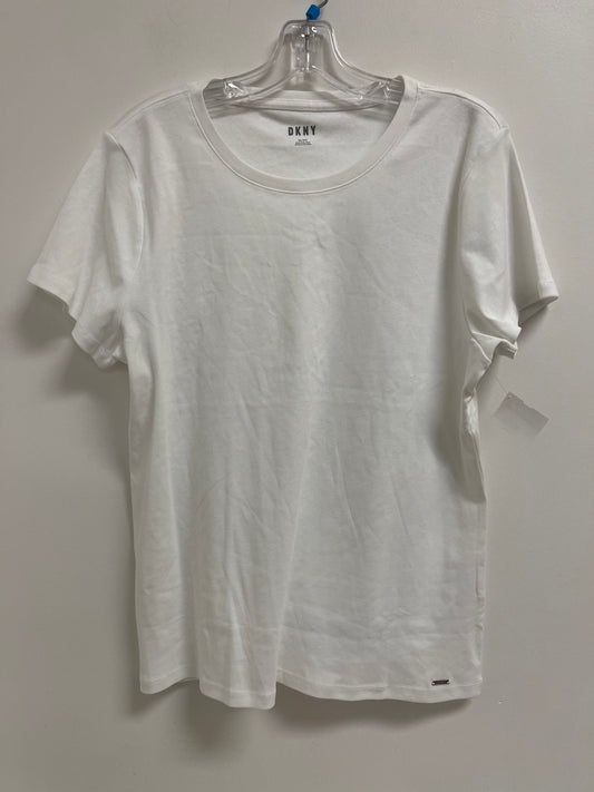 Top Short Sleeve By Dkny In White, Size: Xl