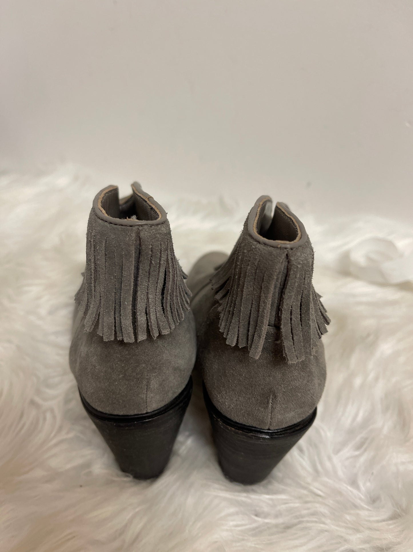 Boots Ankle Heels By Joie In Grey, Size: 5.5