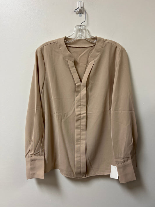 Blouse Long Sleeve By Shein In Cream, Size: L