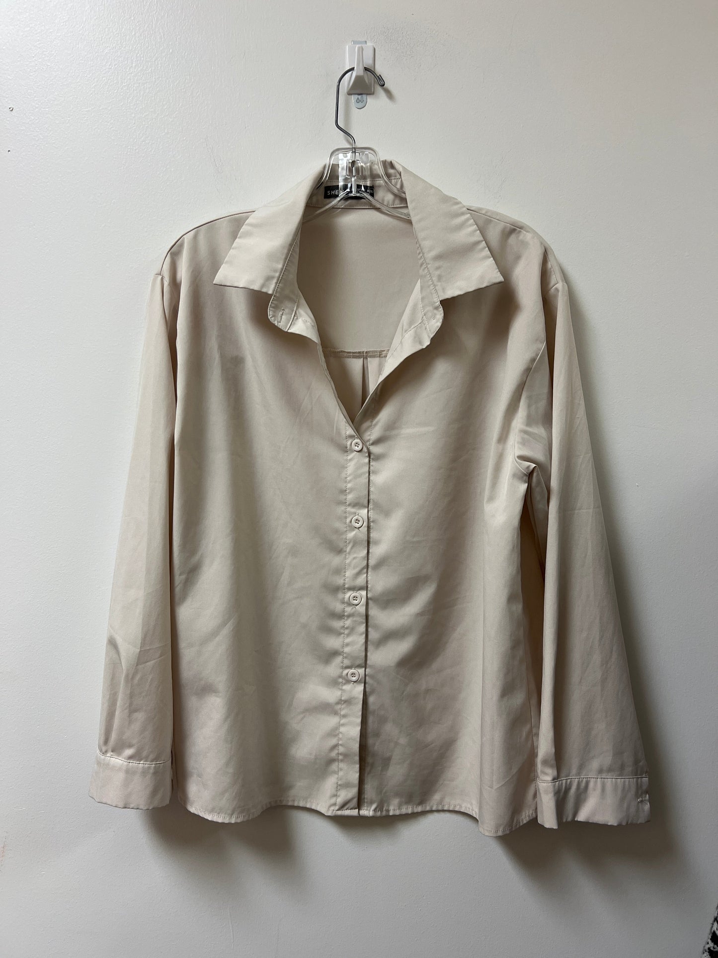 Top Long Sleeve By Shein In Tan, Size: S