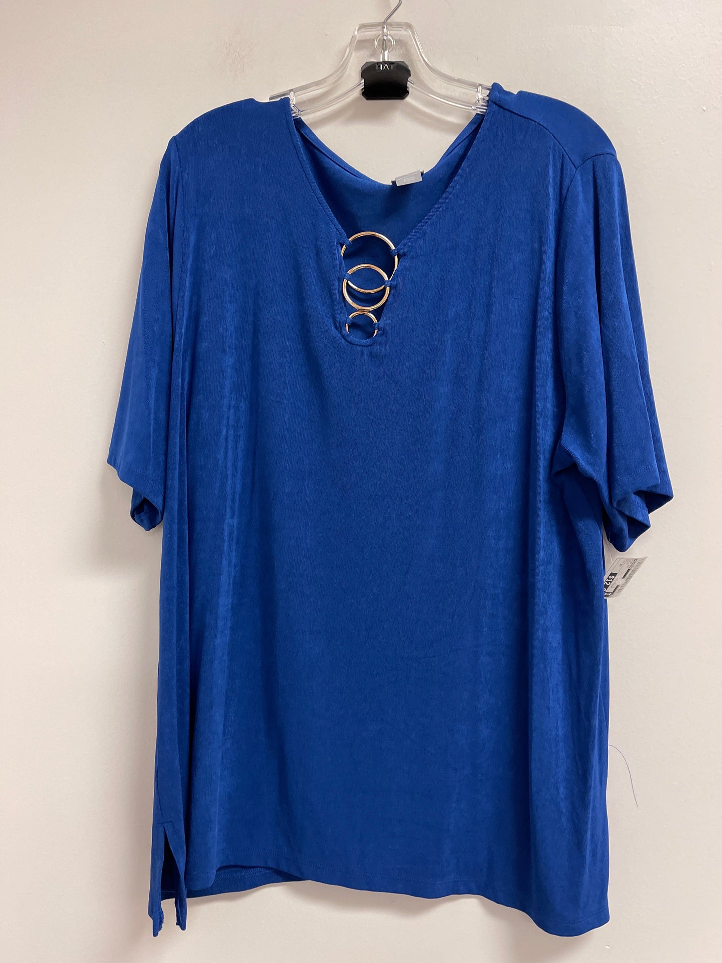 Top Short Sleeve By Chicos In Blue, Size: 2x