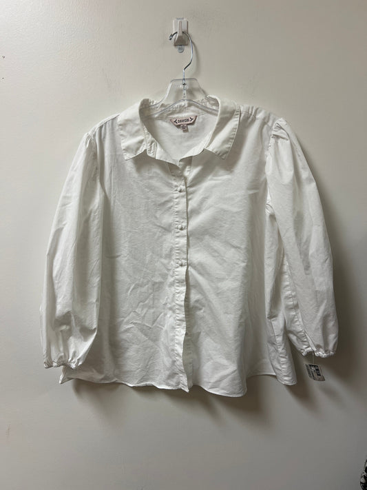 Blouse Long Sleeve By Nanette By Nanette Lepore In White, Size: Xl