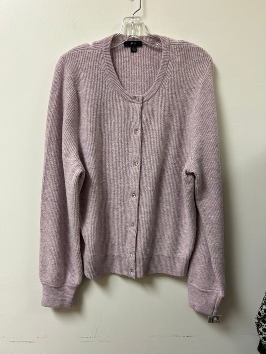 Sweater Cardigan By J. Crew In Purple, Size: Xl