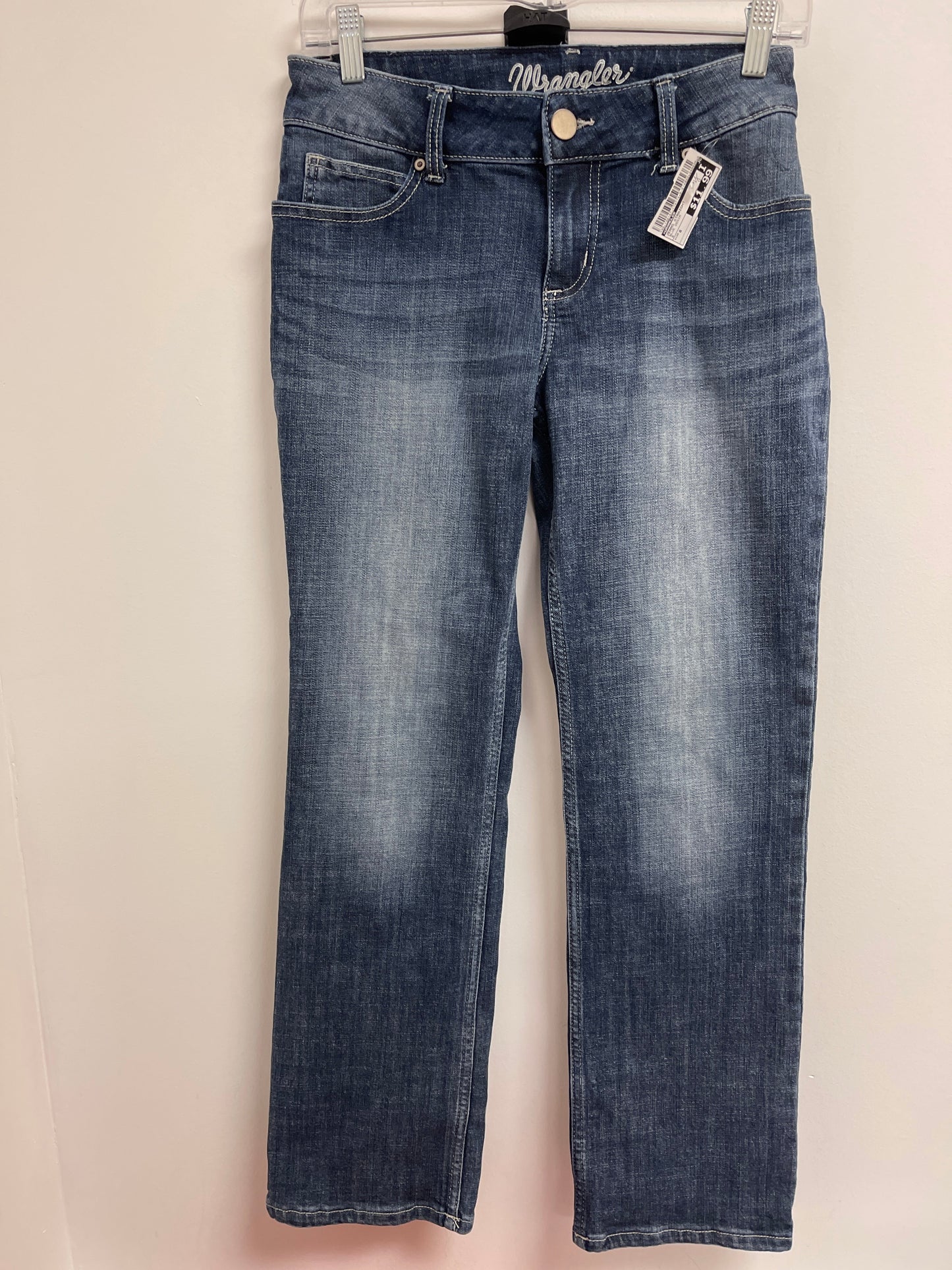 Jeans Straight By Wrangler In Blue Denim, Size: 8