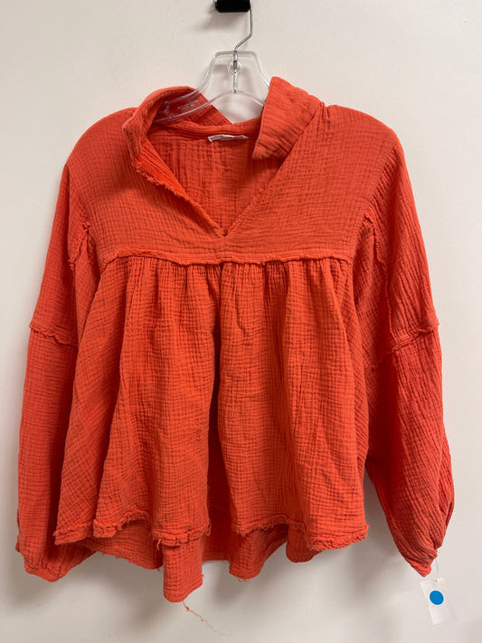 Top Long Sleeve By Ces Femme In Orange, Size: M