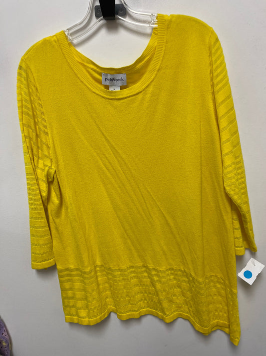 Sweater By Peck And Peck In Yellow, Size: Xl