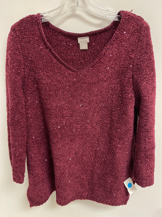 Sweater By Chicos In Red, Size: M