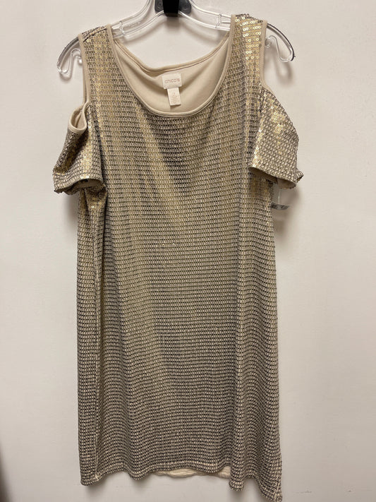 Dress Casual Maxi By Chicos In Gold, Size: L