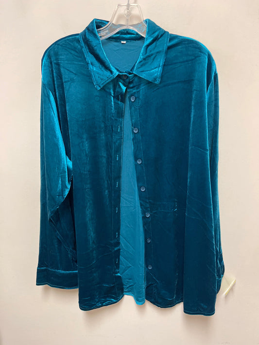 Blouse Long Sleeve By Clothes Mentor In Blue, Size: 2x