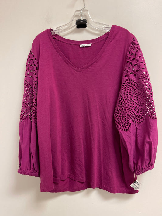 Top Long Sleeve By Chicos In Purple, Size: 1x