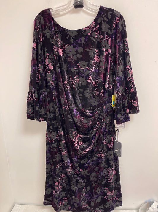 Dress Casual Midi By Adrianna Papell In Purple, Size: 1x