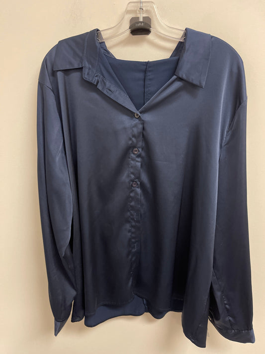 Blouse Long Sleeve By Shein In Navy, Size: 3x