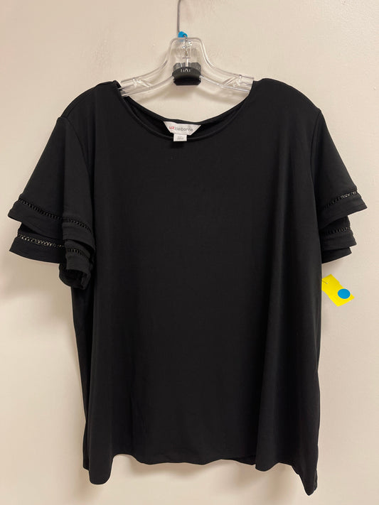 Top Short Sleeve By Liz Claiborne In Black, Size: 2x