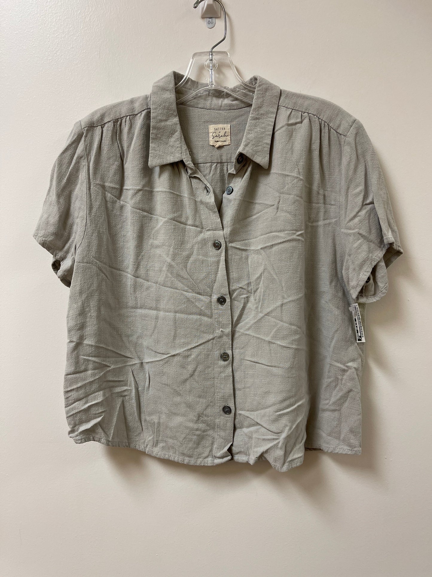 Blouse Short Sleeve By Clothes Mentor In Grey, Size: S