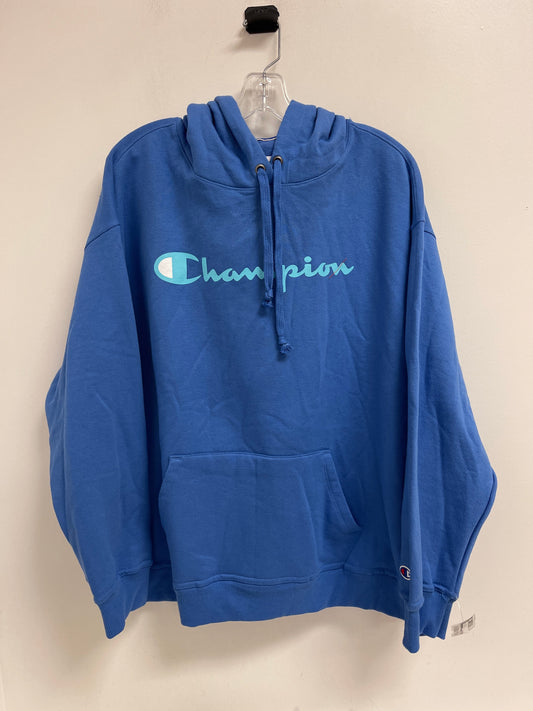 Sweatshirt Hoodie By Champion In Blue, Size: 2x