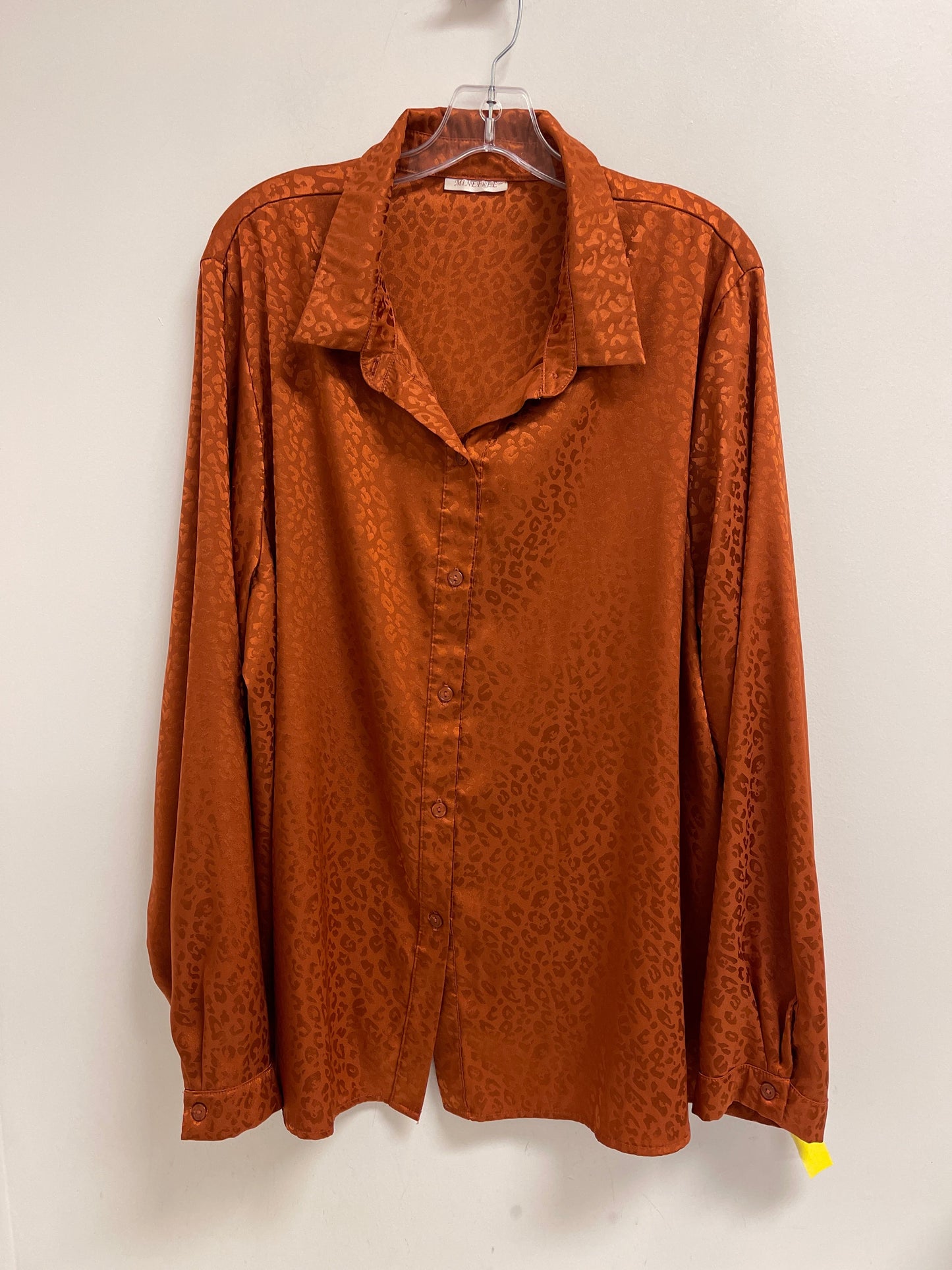 Blouse Long Sleeve By Clothes Mentor In Orange, Size: 3x