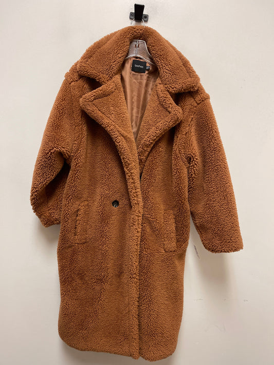 Coat Faux Fur & Sherpa By Boohoo Boutique In Brown, Size: S