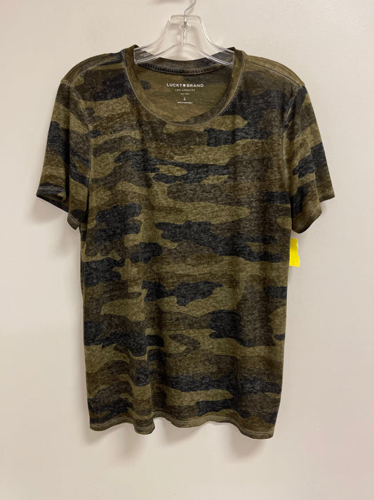 Top Short Sleeve By Lucky Brand In Camouflage Print, Size: L