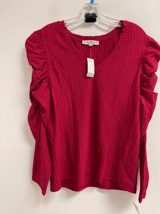 Top Long Sleeve By Loft In Pink, Size: Xl