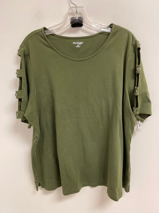 Top Short Sleeve By Kim Rogers In Green, Size: 2x