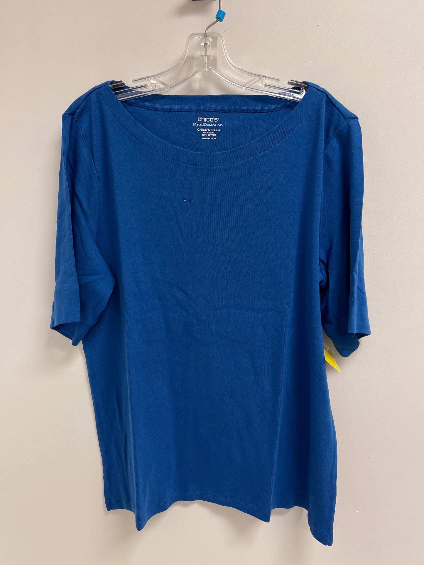 Top Short Sleeve By Chicos In Blue, Size: Xl