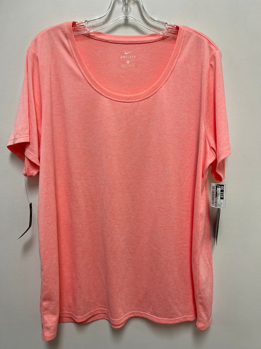 Athletic Top Short Sleeve By Nike Apparel In Coral, Size: 1x