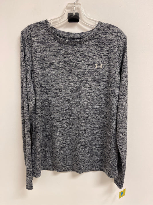 Athletic Top Long Sleeve Crewneck By Under Armour In Grey, Size: Xl