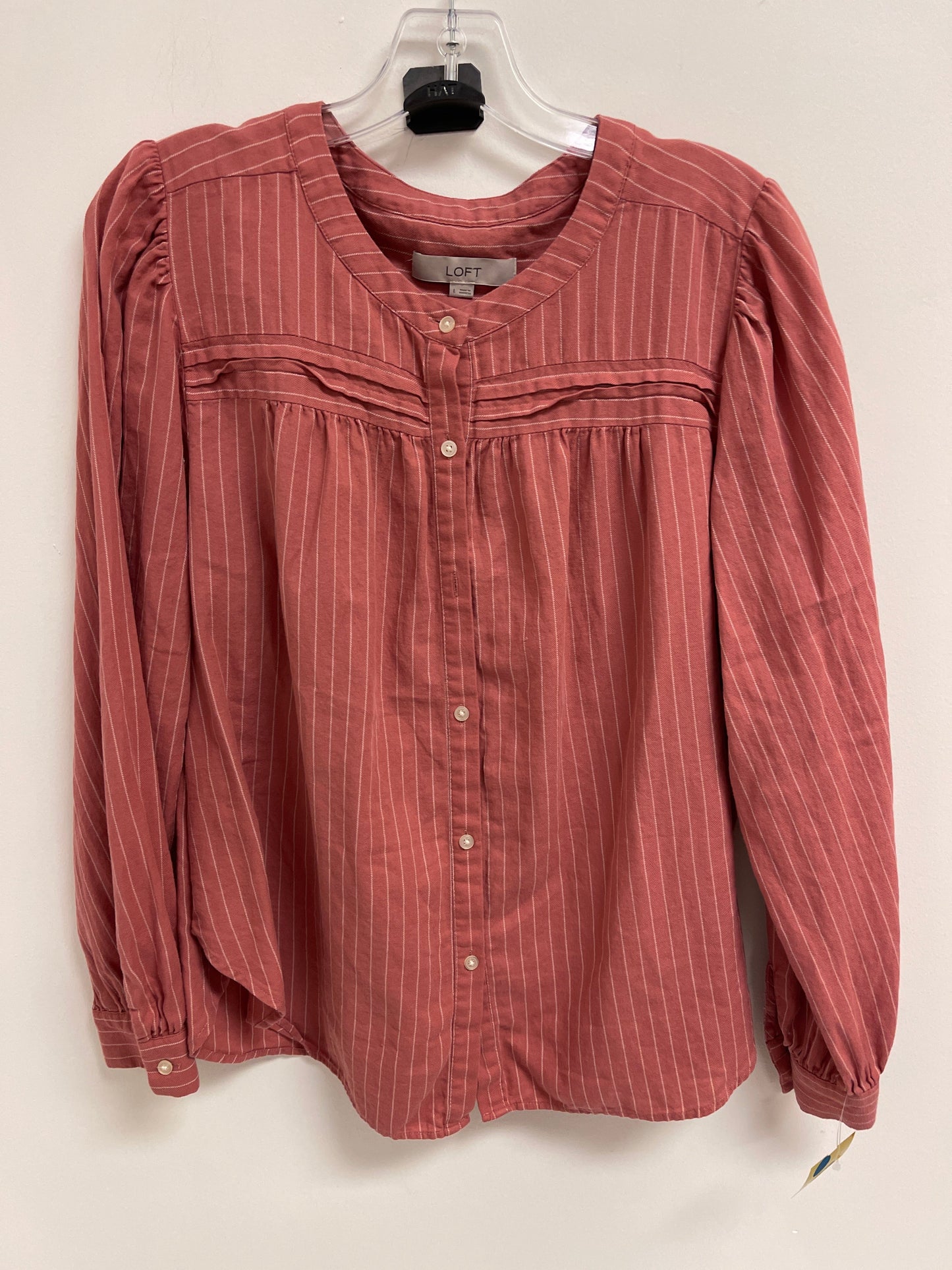 Top Long Sleeve By Loft In Pink, Size: L