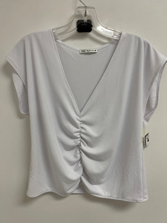 Top Short Sleeve By Zara In White, Size: M