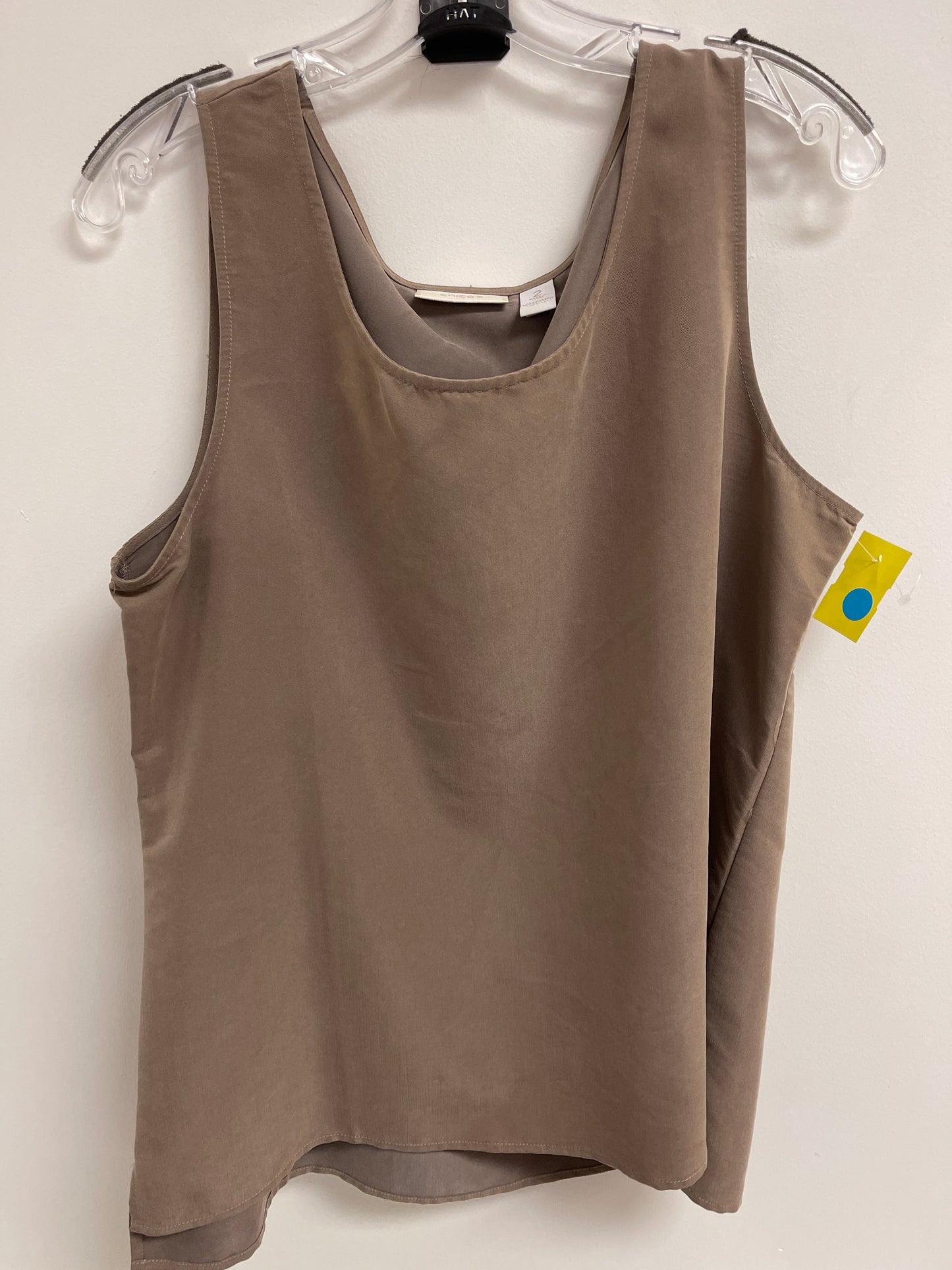 Top Sleeveless By Chicos In Brown, Size: L