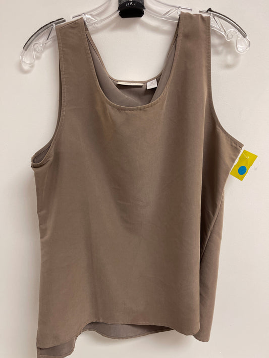 Top Sleeveless By Chicos In Brown, Size: L