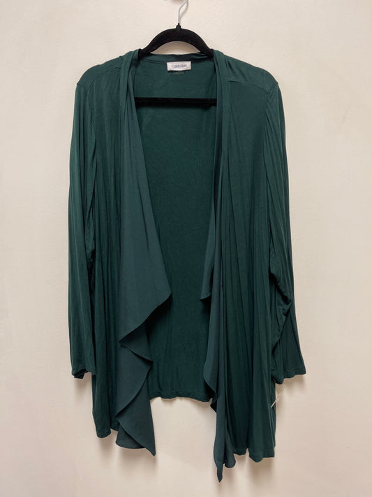 Sweater Cardigan By Calvin Klein In Green, Size: L