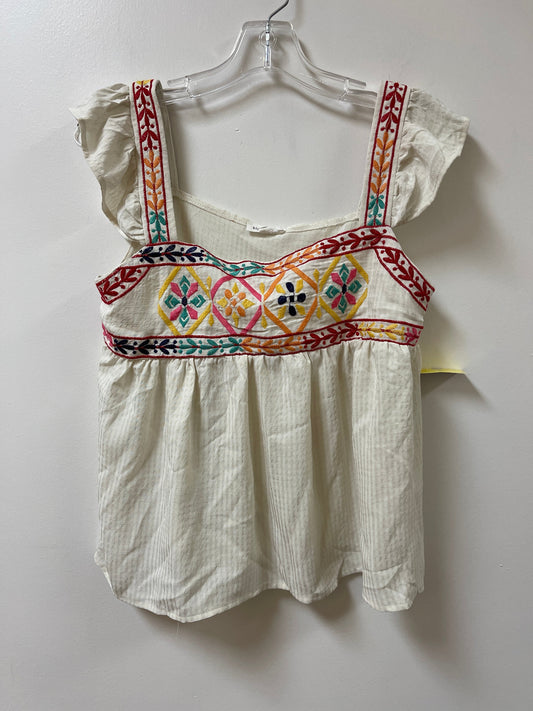 Top Sleeveless By Blu Pepper In Cream, Size: M