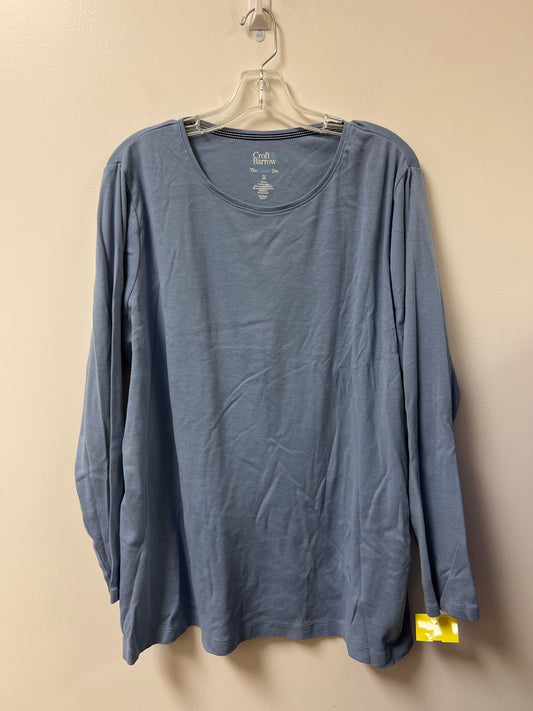 Top Long Sleeve By Croft And Barrow In Blue, Size: 3x