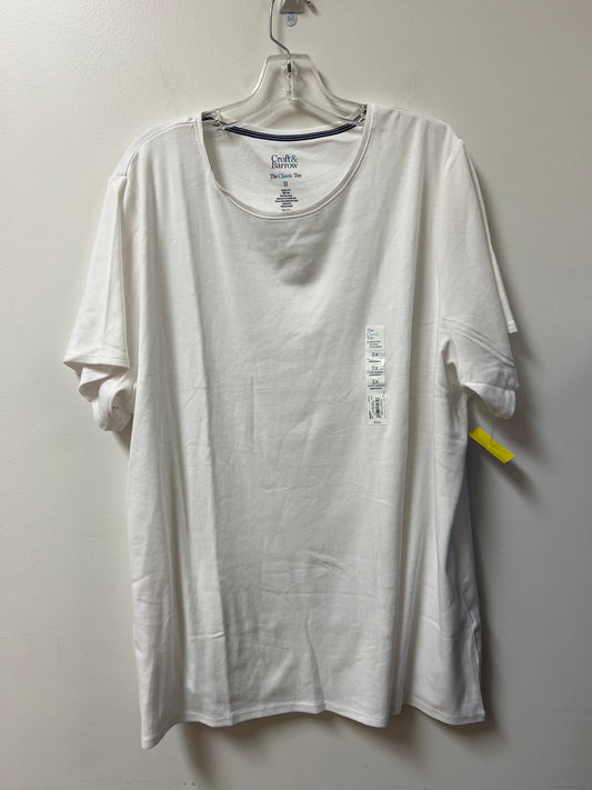 Top Short Sleeve By Croft And Barrow In White, Size: 3x