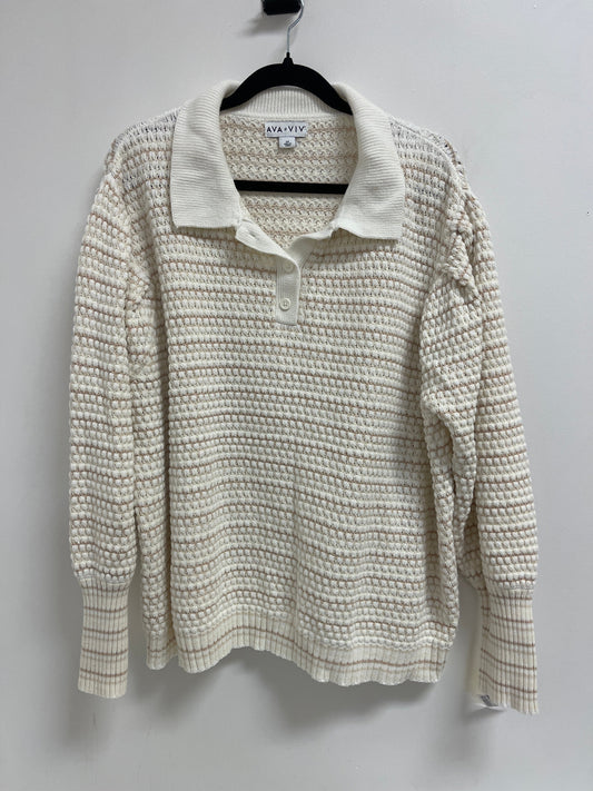 Sweater By Ava & Viv In Cream, Size: 2x