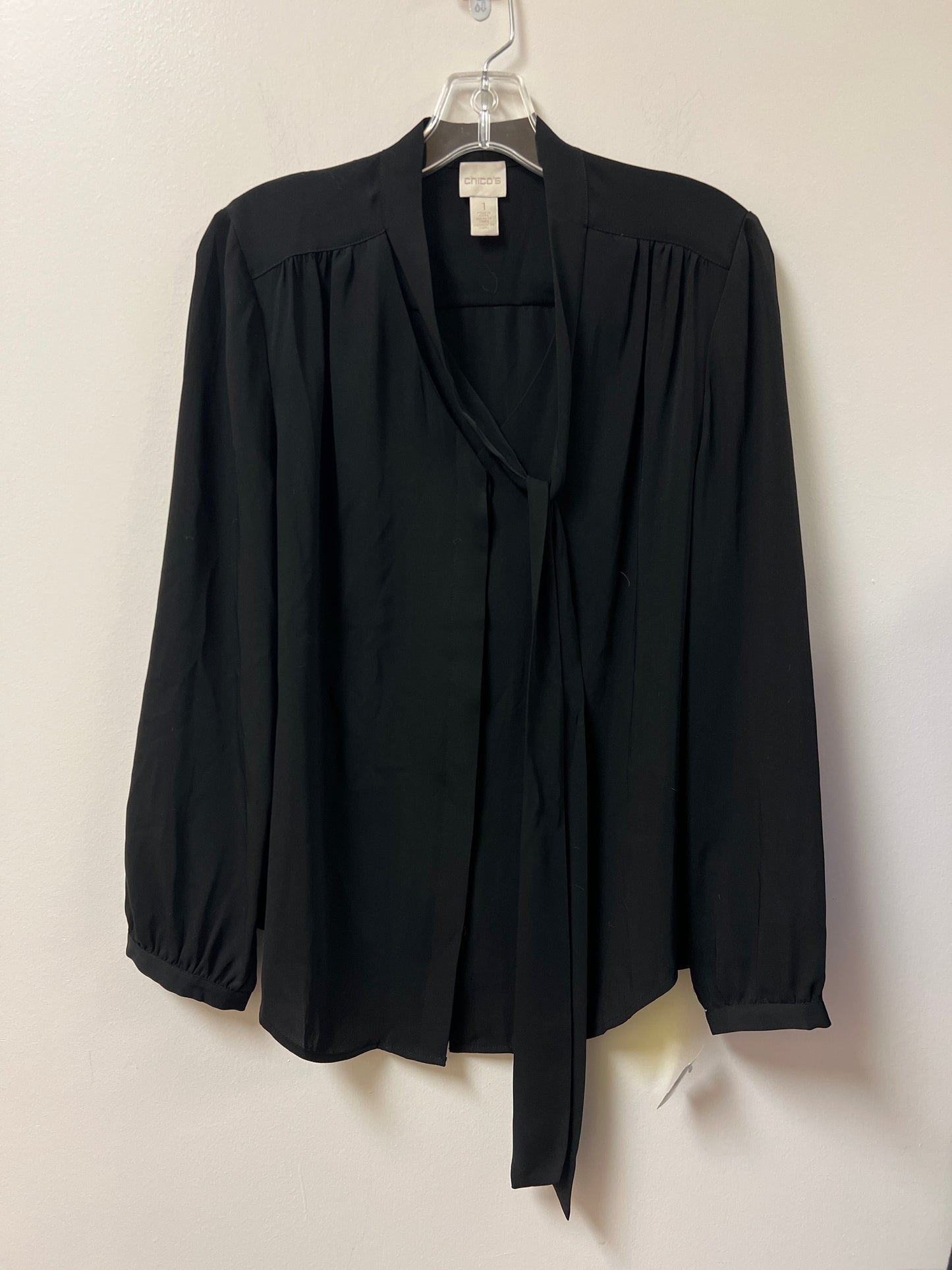 Blouse Long Sleeve By Chicos In Black, Size: M