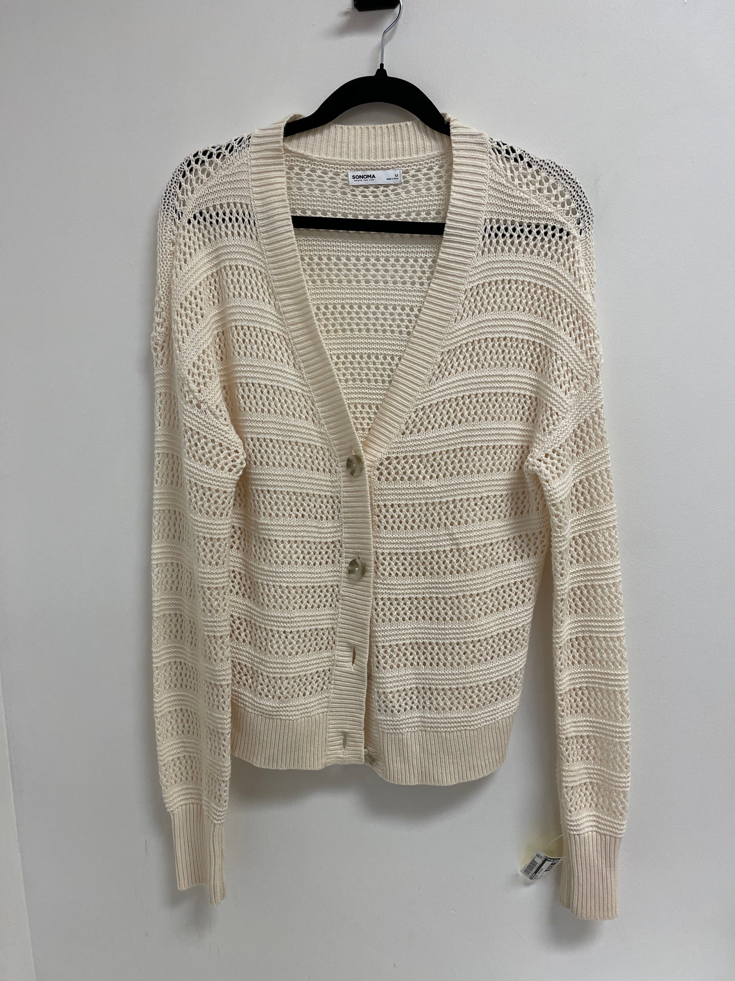 Sweater Cardigan By Sonoma In Cream, Size: M