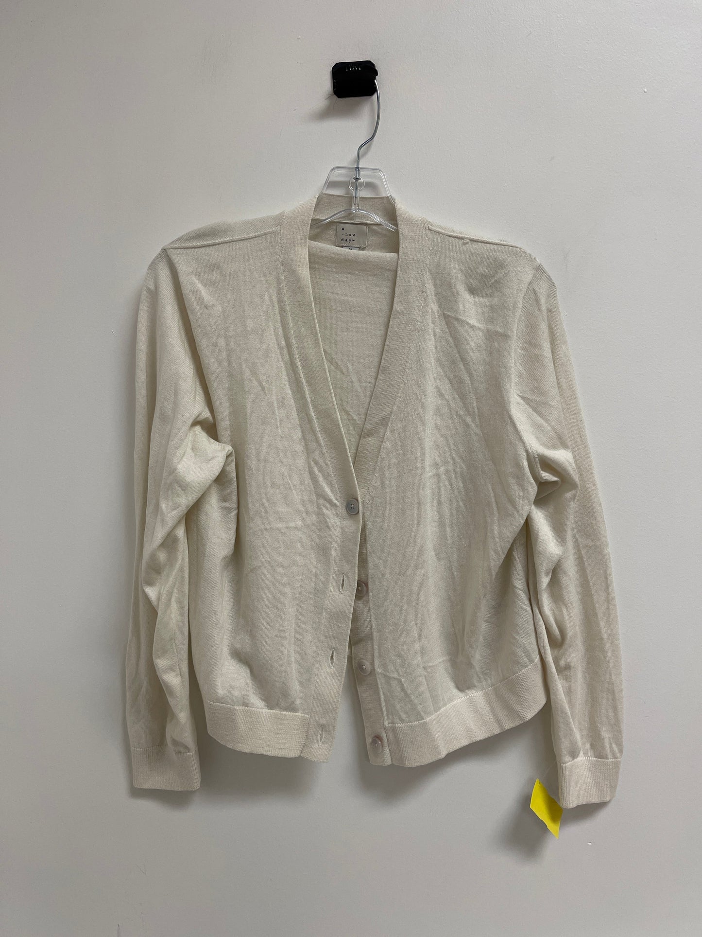 Sweater Cardigan By A New Day In Cream, Size: M