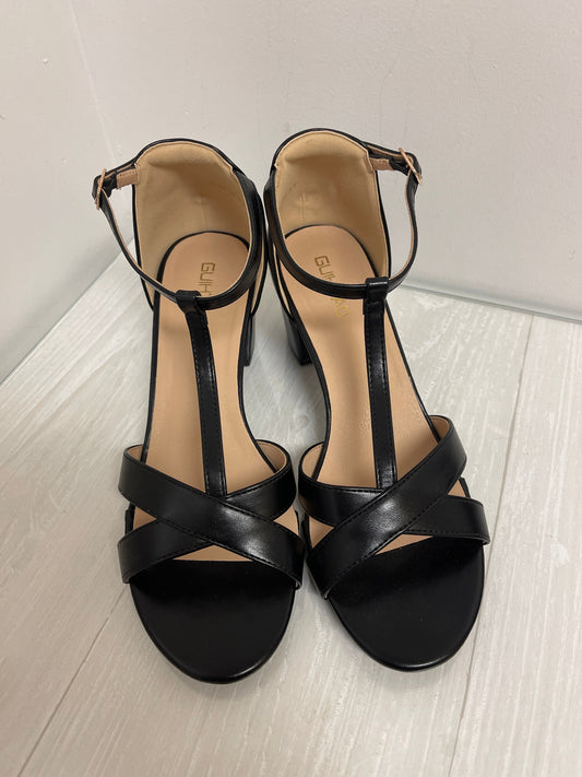 Sandals Heels Block By Clothes Mentor In Black, Size: 9.5