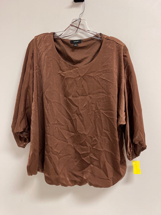 Top Long Sleeve By Alfani In Brown, Size: L