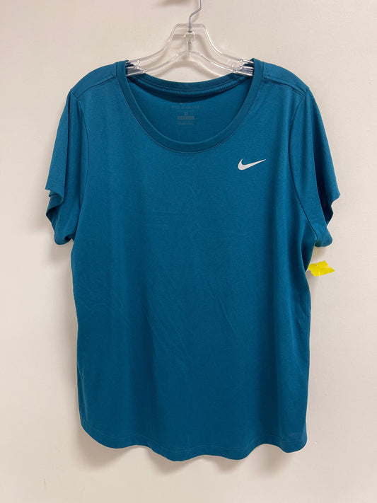 Athletic Top Short Sleeve By Nike Apparel In Blue, Size: 1x